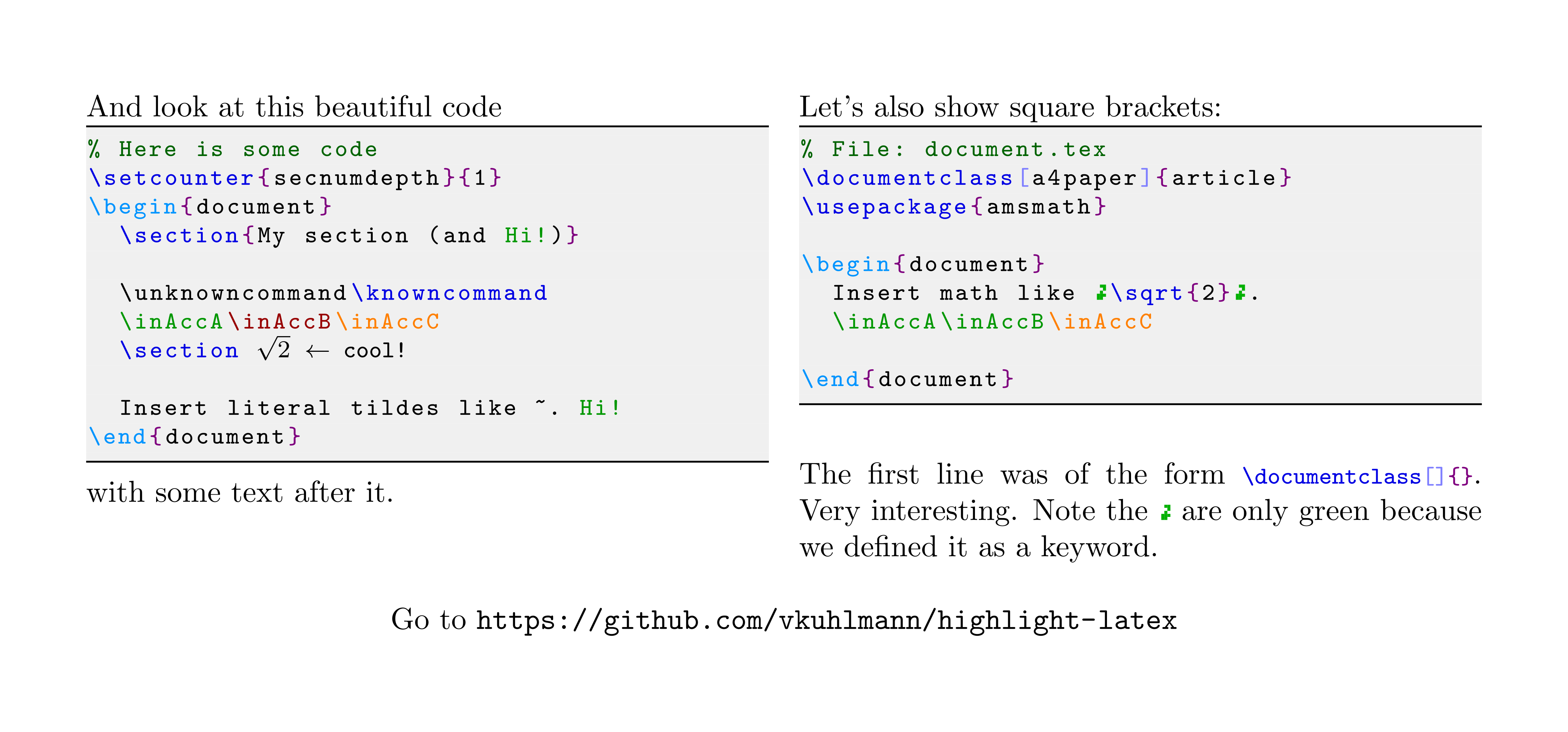 highlight-latex demo